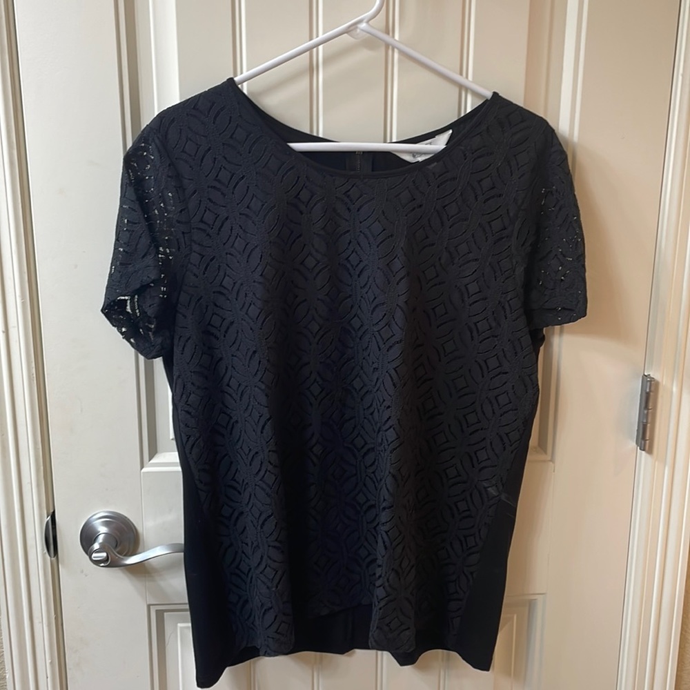 Market Spruce Black Lace Shirt
